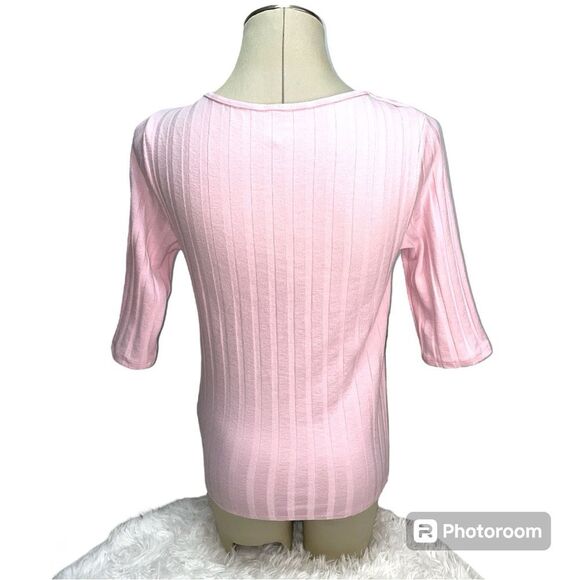 Free People Centeral Park Button Up Baby Pink Blouse Top Women's Size L - Picture 2 of 9